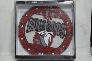 Mississippi State Bulldogs 12" Art-Glass Wall Clock *New* - Picture 1 of 5