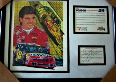 JEFF GORDON - SAM BASS FRAMED ARTWORK WITH C.O.A. LIMITED EDITION Cover