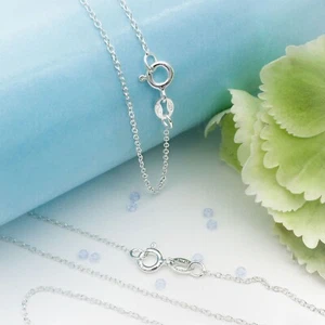 925 massiv Sterlingsilber feine Spur Kette Halskette 18" minimalistisch zart - Bild 1 von 5