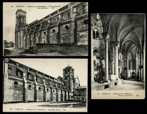 VEZELAY, Antique Postcard Group 1920's Abbaye Sainte-Marie-Madeleine de Vézelay - Picture 1 of 2