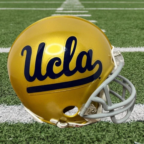UCLA Bruins Riddell Mini Helmet 3 5/8 Gold Helmet Navy Script Logo 2004-2016 Cover