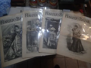 Lot Of 4 Antique Harper’s Bazar Magazines 1896 and 1898 Ladies Fashion - Picture 1 of 12