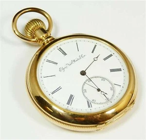Nautical Vintage American Elgin Look Collectible Antique 2" Brass Pocket Watch - Picture 1 of 3