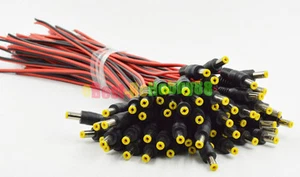 100pcs Power Male DC 5.5 *2.1mm 12V Pigtail Cable Plug Wires For Security CCTV - Picture 1 of 4