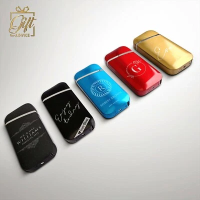 GIFT ADVICE Personalized Engraved USB Rechargeable Lighter Windproof Double Arc Flameless