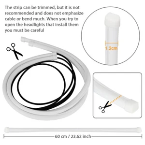 2x 60cm White Flexible Car LED DRL Tube Daytime Running Strip Light Headlight - Picture 1 of 9