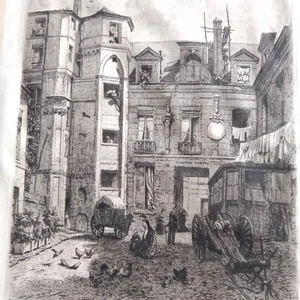 Delaunay 1830 1894 Eau-forte Original Hotel Passage Charlemagne Paris 1866 Cadre - Foto 1 di 23