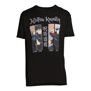 Men's Black Graphic Anime Tee Shirt Jujutsu Kaisen Size 3XL XXX-Large 54-56 - Picture 1 of 2