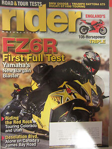 Rider Magazine mai 2009 FZ6R premier test complet Yamaha BMW G650GS Triumph Daytona