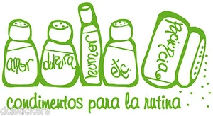 Vinilo decorativo #221# CONDIMENTOS PARA LA RUTINA vinilo cocina stickers - Imagen 1 de 2