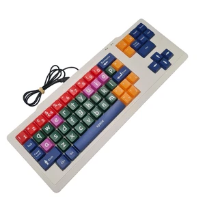 Große Tasten Tastatur farbig Kleinbuchstaben Kinder USB funktionstüchtig - Bild 1 von 8