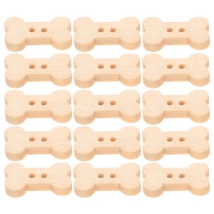 200 Pcs Wooden Small Bone Buttons DIY Fasteners Bone-shaped Sewing - Picture 1 of 12