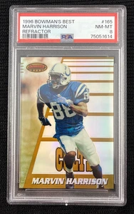 Bowman's Best Refractor #165 1996 Marvin Harrison RC PSA 8 - Imagen 1 de 2