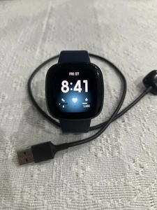 Fitbit Versa 3 With Dark Blue Band & USB Charger - Picture 1 of 7