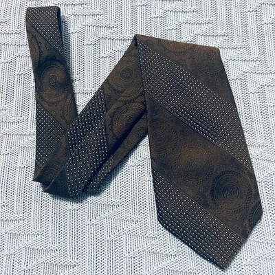 Corbata vintage Oleg Cassini marrón paisley Foto 1 de 4