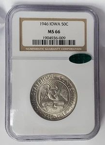 Medio dólar conmemorativo de la IOWA 1946 - NGC y CAC MS 66 - Imagen 1 de 2