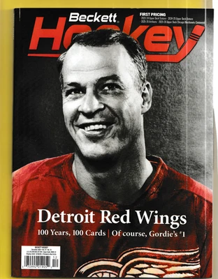 Guía de precios de hockey Beckett diciembre 2025 Gordie Howe Detroit Red Wings en cubierta Foto 1 de 2