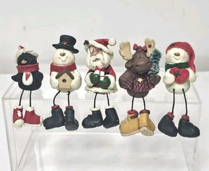  Weihnachtsregal Sitzer 5er Set Weihnachtsmann, Elch, Frosty, Schneemann, Pinguin  - Bild 1 von 8