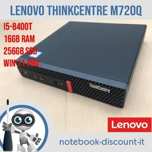 Lenovo ThinkCentre M720q Tiny i5-8400T Ram 16gb DDR4 NVME256gb win 11 PRO + PSU - Zdjęcie 1 z 6