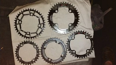 LOTE de (5) Platos BCD de 104 Variados.Conteo de Dientes -Amplio Estrecho Anti Caída Chai Foto 1 de 4