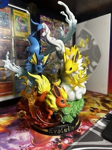 Pokemon Eevee, Vaporeon, Jolteon, Flareon Anime Figure LED Collectible Statue - Picture 1 of 8