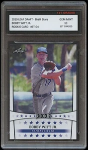 Bobby Witt Jr. 2019-20 Leaf Stars 1er grado 10 tarjeta de novato de los Reales de Kansas City - Imagen 1 de 1