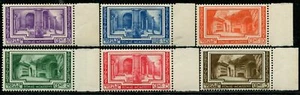 Vatican Series 1938 - 6 Stamps / Archaeology - Luxury - Edge **/MNH 00080/85 - Picture 1 of 2