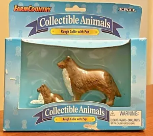 NOS Ertl Collectible Animals Rough Collie with Pup Figurines Farm Country #437 - Picture 1 of 10