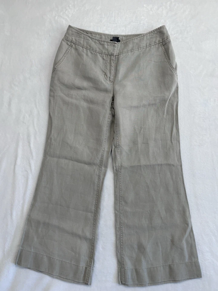 Kenneth Cole Reaction 100% 亚麻阔腿裤 棕褐色 尺寸 6,1GW4D559 — 第 1/4 张图片