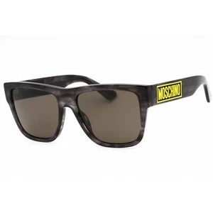 Moschino Men's Sunglasses Grey Horn Square Frame Grey Lens MOS167/S 02W8 IR - Picture 1 of 2