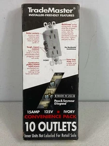 Box of 10 Pass & Seymour 15 Amp 125 Volt Ivory Outlets. Installer Friendly! - Picture 1 of 6