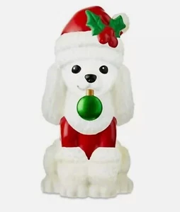 11 Inch Poodle Blow Mold Christmas Table Decor - Picture 1 of 5