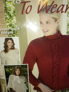 Big Needle Knits To Wear Sweater Poncho Pattern Book - Picture 1 of 3