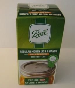 BOLA BOCA REGULAR TAPAS Y BANDAS HERMÉTICAS 12X en CAJA para enlatado y almacenamiento NUEVO - Imagen 1 de 3