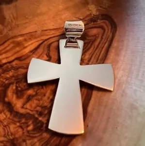 Sterling Silver Big Cross Pendant, Minimalist Cross Necklace, Christian Jewelry - Picture 1 of 3