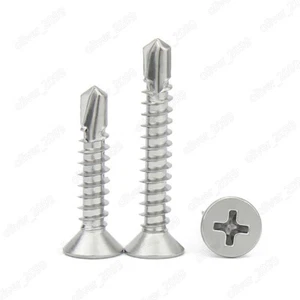 304 Stainless Steel Phillips Countersunk Head Self-Drilling Screws Tek M3.9-M6.3 - Picture 1 of 5