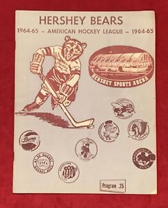 Antique 1964 Hershey Bears AHL Hockey Program Vintage Early Old 1960's