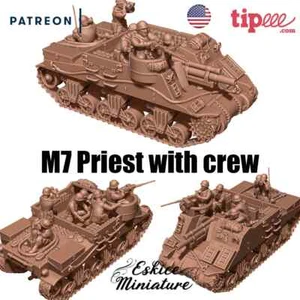 Tank Américain M7 Priest, Seconde Guerre Mondiale, WW2, Wargame - Imagen 1 de 2