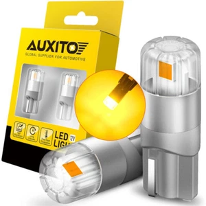 AUXITO 2x T10 Yellow Amber LED Turn Marker Signal Light Wedge Bulbs 194 168 2825 - Picture 1 of 9