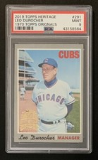 2019 Topps Heritage 50th Anniversary Stamp Buyback Leo Durocher #291 Cubs PSA 9