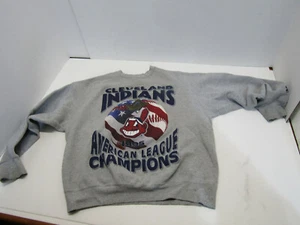OLD CLEVELAND INDIANS BASEBALL AMERICAN LEAGUE CHAMPIONS 1995 SWEAT SHIRT  - Picture 1 of 3