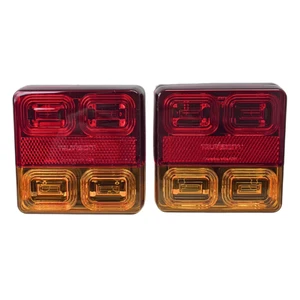 Square Led Trailer Lamp Set 100mm x 100mm - Picture 1 of 2
