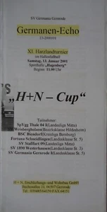 Programm Hallenturnier Jan 2001 Gernrode Thale Biendorf Staßfurt Wrisbergholzen  - Picture 1 of 1