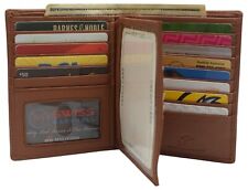 RFID Men's Genuine Leather Bifold Hipster ID Vaccination Card Holder Wallet