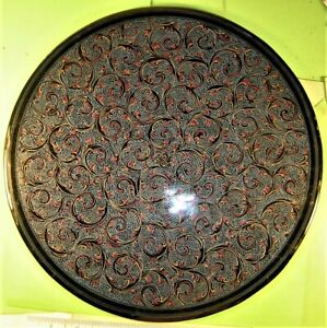 Burmese Lacquer Plaque, wall decoration or table center piece.