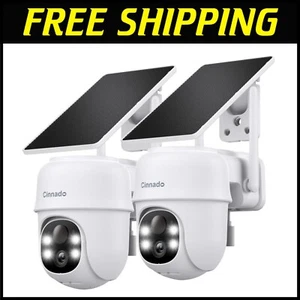 IP65 Waterproof Solar Powered Cameras - 2K Resolution & Alexa Compatible, 2-Pack - Picture 1 of 11