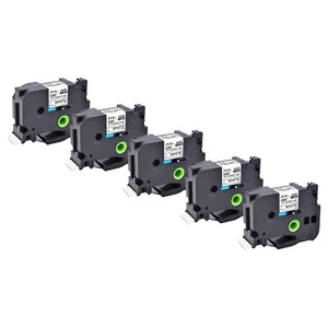 5x Compatible Brother HSe-251 Cartouche 23.6mm gaine thermorétractable blanc - Photo 1/4