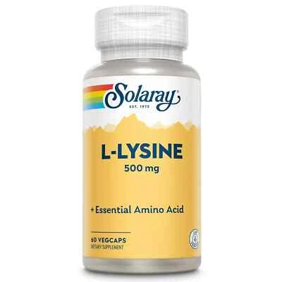 Solaray l-Lysine 500mg - 60vegcaps - Image 1 of 2