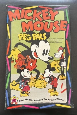 Mickey Mouse Peg Pals de Colorforms COMPLETO Y SIN USAR AÑOS 70 Disneyana Foto 1 de 4