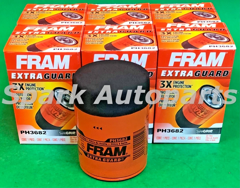 Estuche de 6 filtros de aceite de motor - protector extra FRAM PH3682 para NISSAN, MERCURY Foto 1 de 3